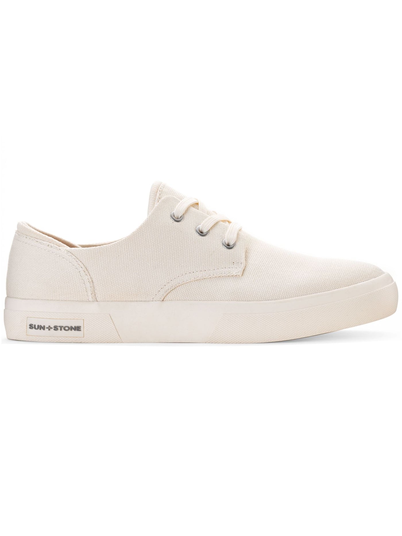SUN STONE Mens Ivory Cushioned Kiva Round Toe Lace-Up Sneakers Shoes 9 M