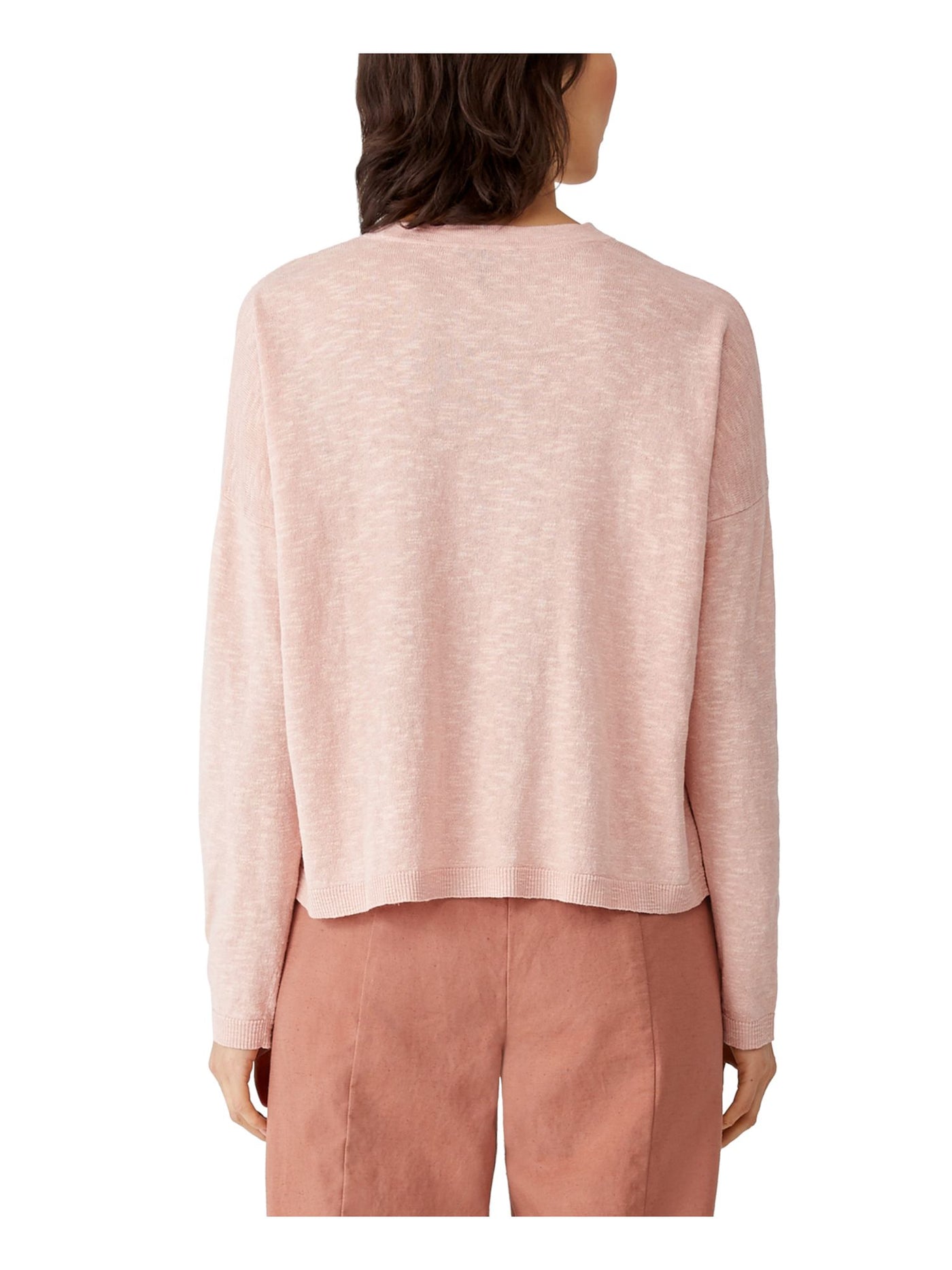 EILEEN FISHER Womens Pink Crew Neck Sweater L