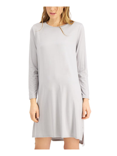 EILEEN FISHER Womens Gray Long Sleeve Crew Neck Short Shift Dress XS\TP