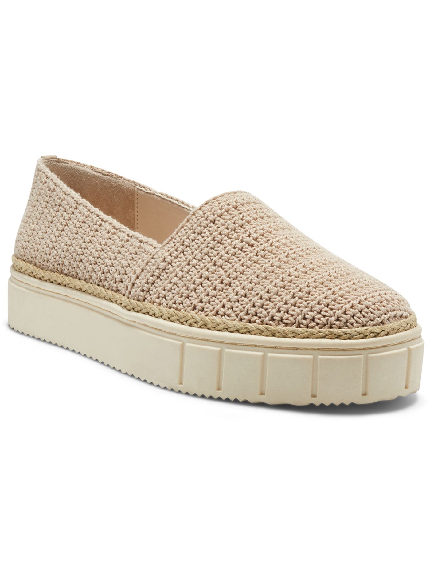 VINCE CAMUTO Womens Beige Removable Insole Woven Relinsta Round Toe Platform Slip On Sneakers Shoes 10 M