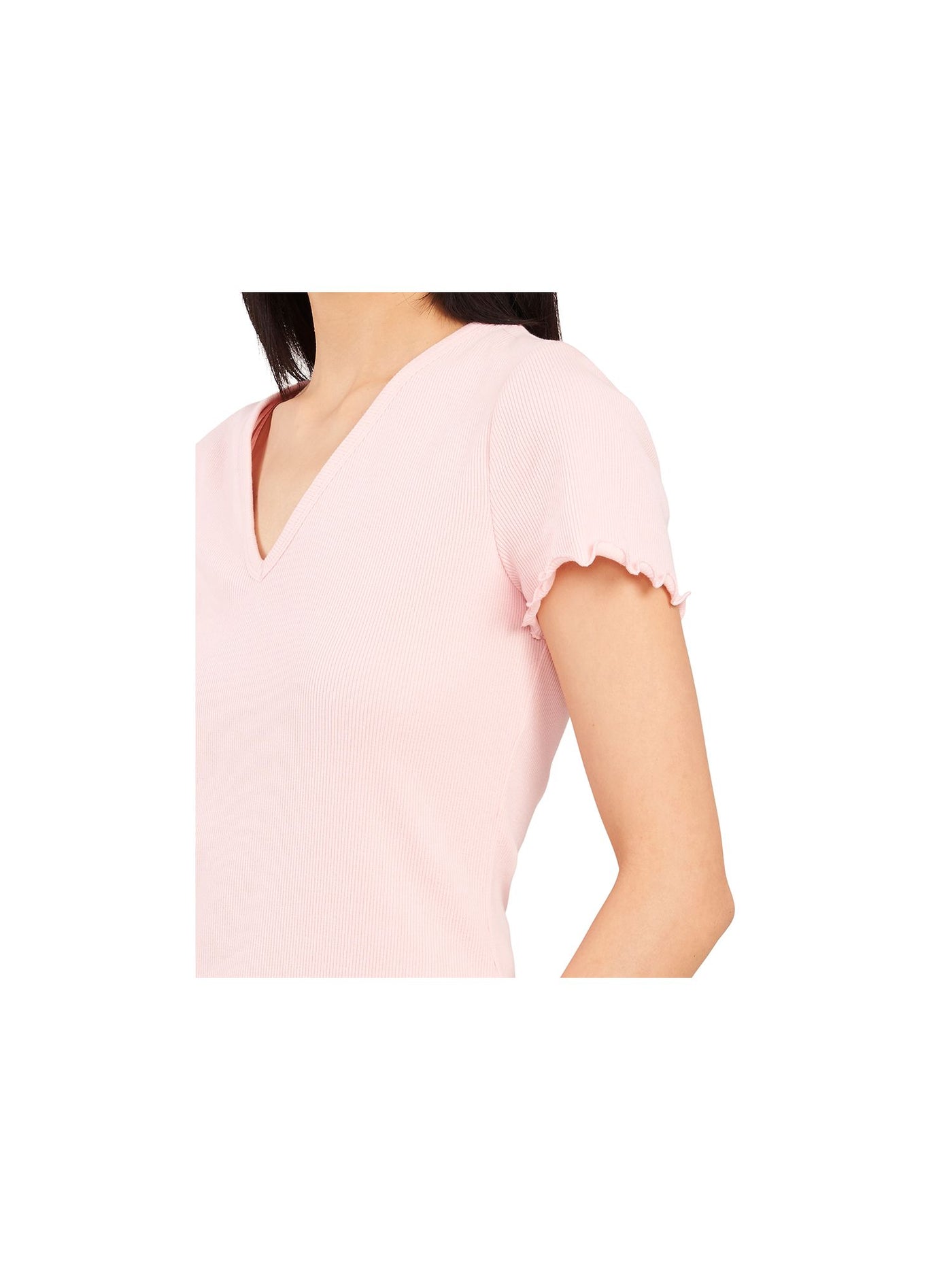 RILEY&RAE Womens Pink Stretch Short Sleeve Crew Neck Top XS