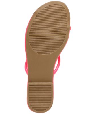 DOLCE VITA Womens Pink Toe-Loop Metallic Toe Cap Cushioned Strappy Penni Round Toe Block Heel Slip On Flip Flop Sandal