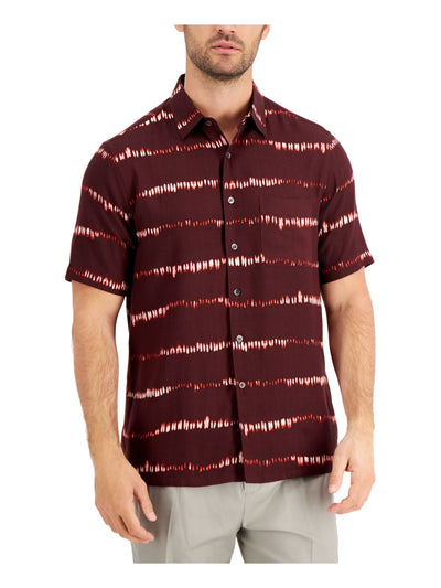 TASSO ELBA Mens Maroon Button Down Casual Shirt S