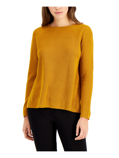 EILEEN FISHER Womens Gold Knit Round Neck Sweater XL