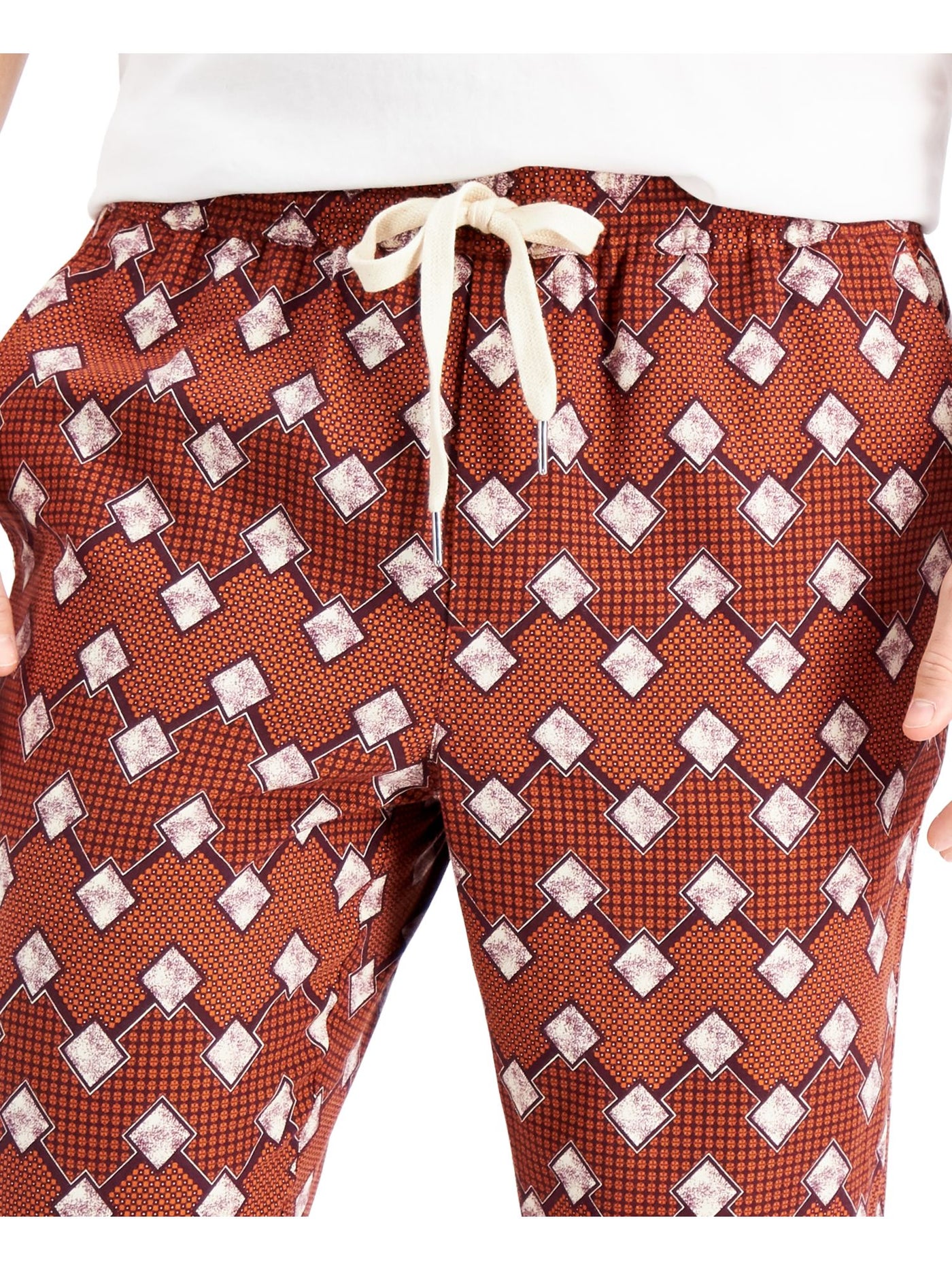 TASSO ELBA Mens Red Drawstring Lightweight Regular Fit Silk Pants L