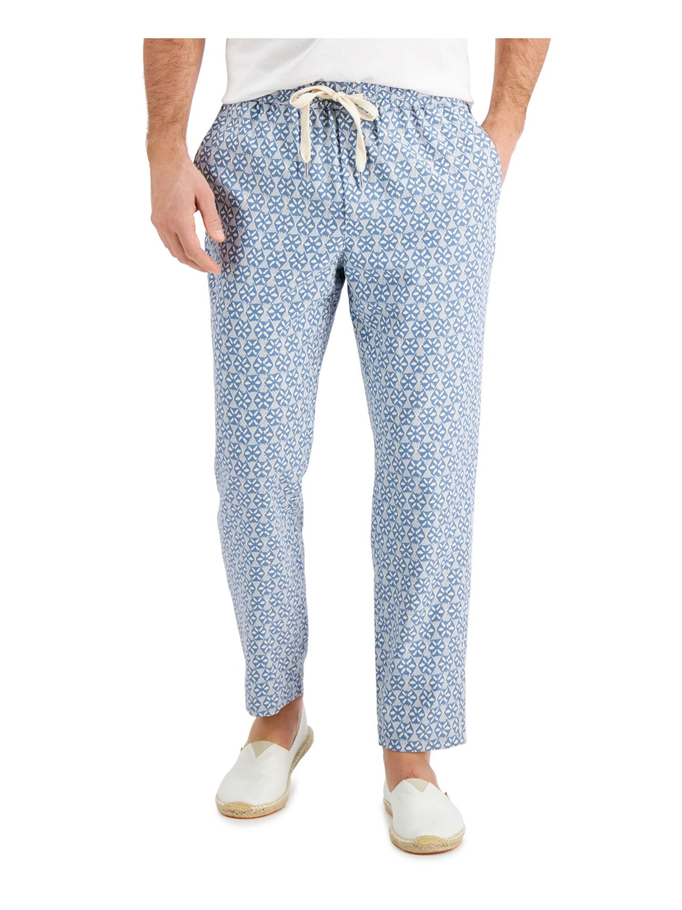TASSO ELBA Mens Blue Regular Fit Cotton Blend Pants XL