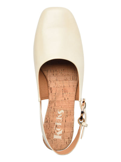 KORKS Womens Ivory Adjustable Lightweight Blush Round Toe Buckle Slingback 6.5 M