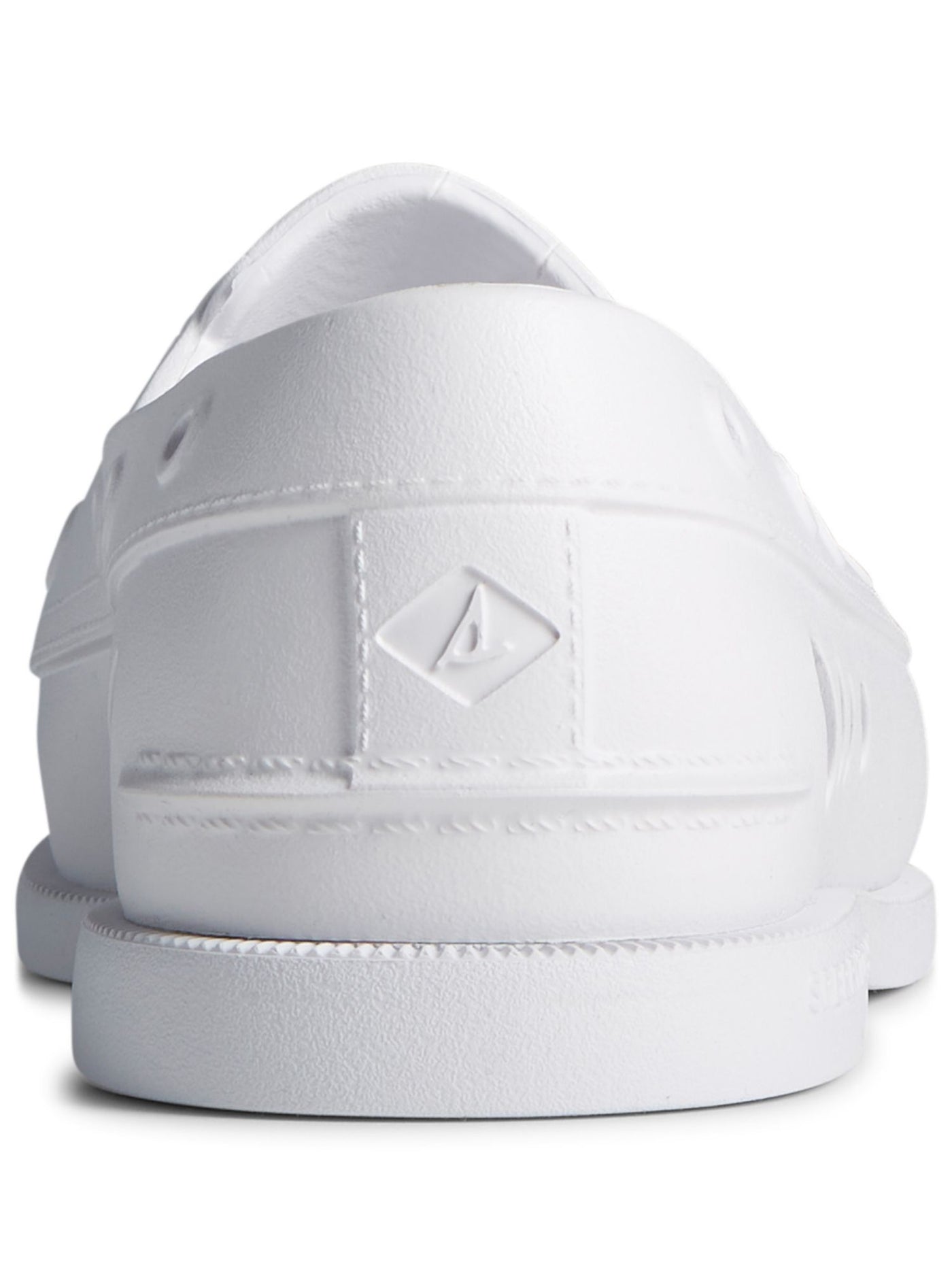 SPERRY Womens White Lightweight Cushioned Slip Resistant Portholes Cut Out Waterproof Authentic Round Toe Slip On Boat Shoes 6 M