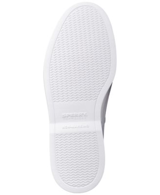 SPERRY Womens White Lightweight Cushioned Slip Resistant Portholes Cut Out Waterproof Authentic Round Toe Slip On Boat Shoes M