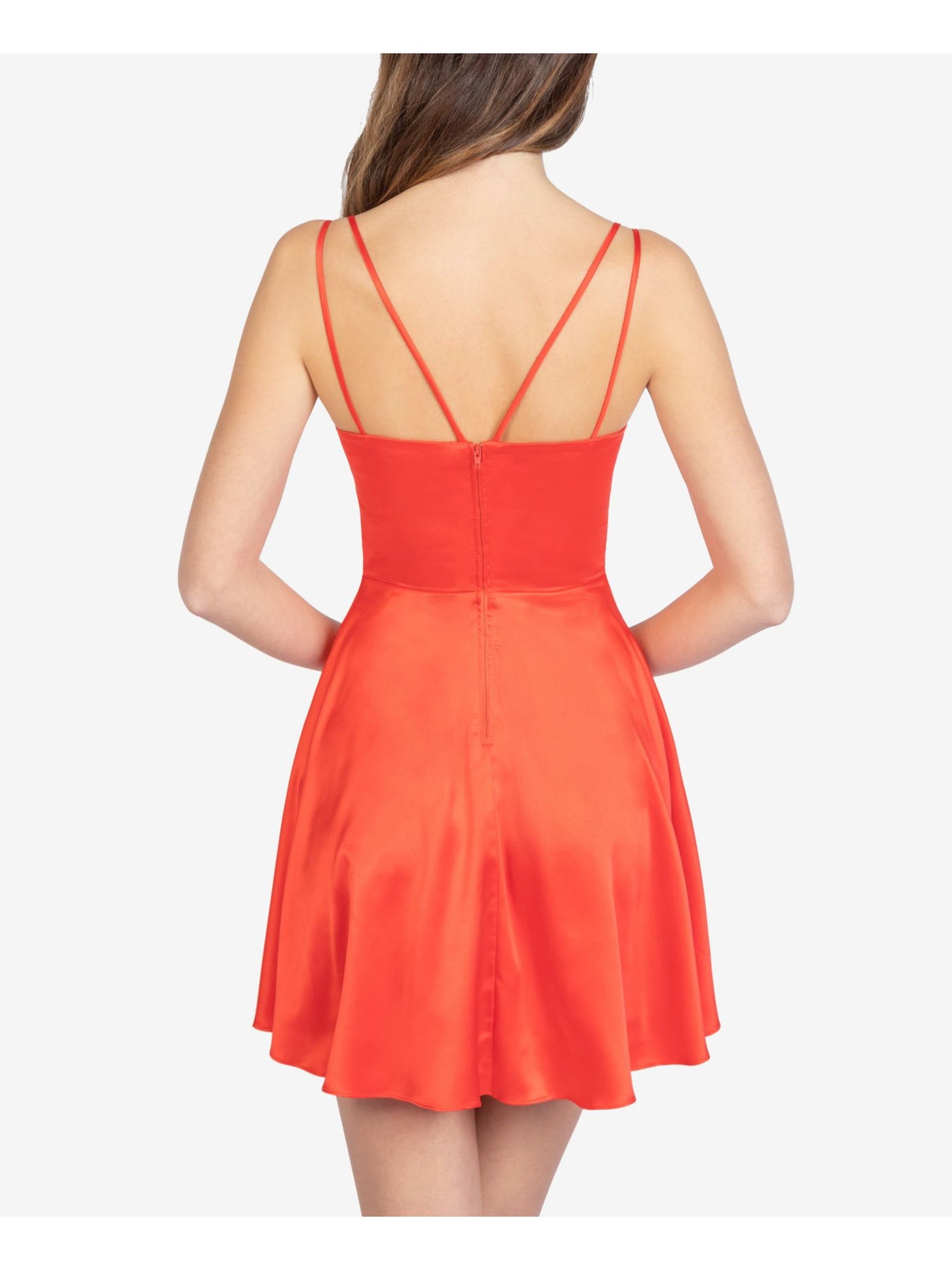 B DARLIN Womens Red Spaghetti Strap Sweetheart Neckline Short Cocktail Fit + Flare Dress 7\8