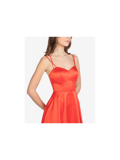 B DARLIN Womens Red Spaghetti Strap Sweetheart Neckline Short Cocktail Fit + Flare Dress 9\10