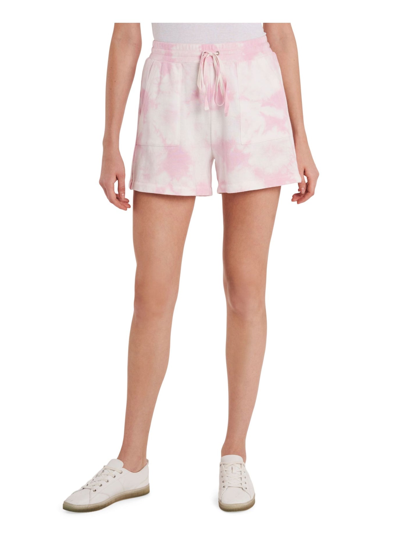 VINCE CAMUTO Womens Pink Cotton Blend Pocketed Drawstring Tie Dye Lounge Shorts S