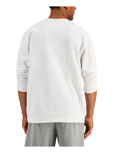 RUSSELL ATHLETIC Mens Ricardo White Logo Graphic Crew Neck Fleece Sweatshirt S