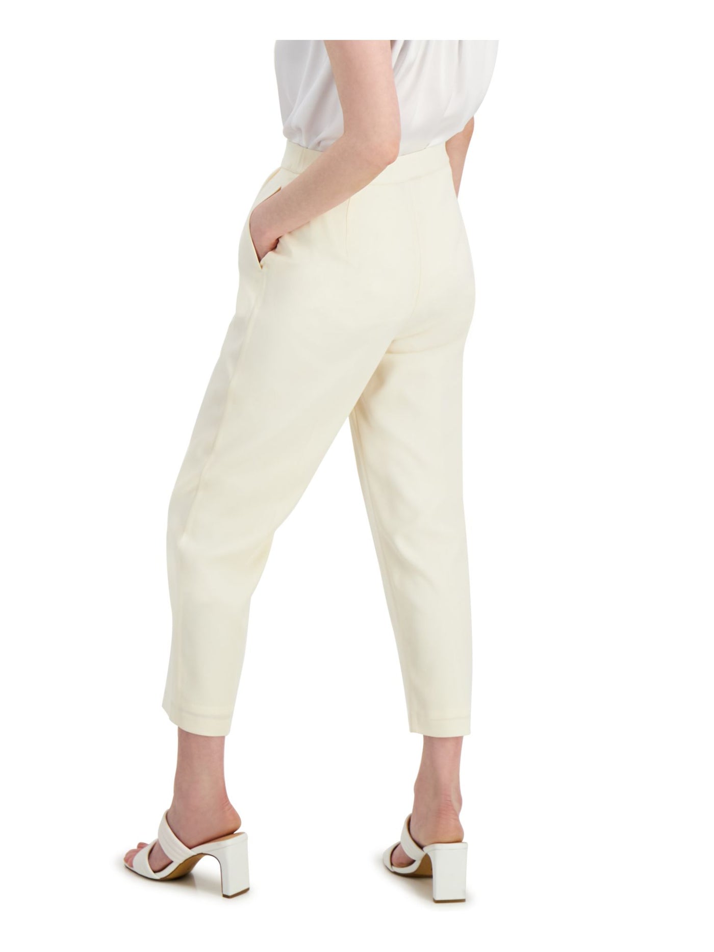 ALFANI Womens Ivory Evening Cropped Pants 10