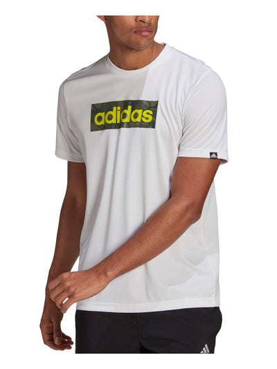 ADIDAS Mens White Logo Graphic Short Sleeve T-Shirt 2XL