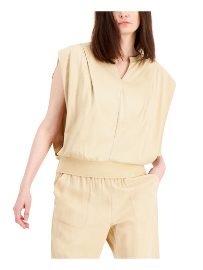 ALFANI Womens Sleeveless Blouson Top
