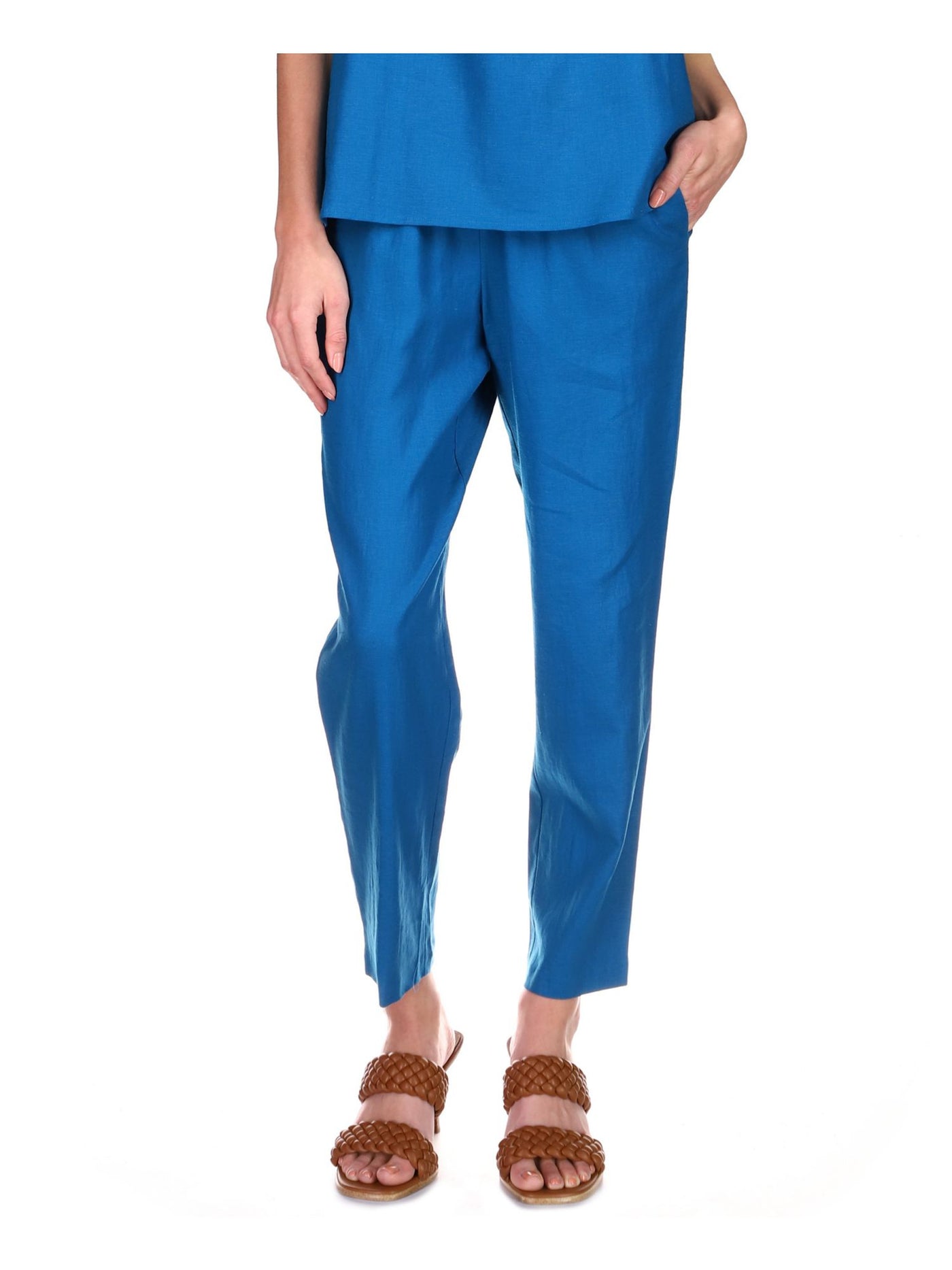 MICHAEL MICHAEL KORS Womens Blue Stretch Straight leg Pants XXL