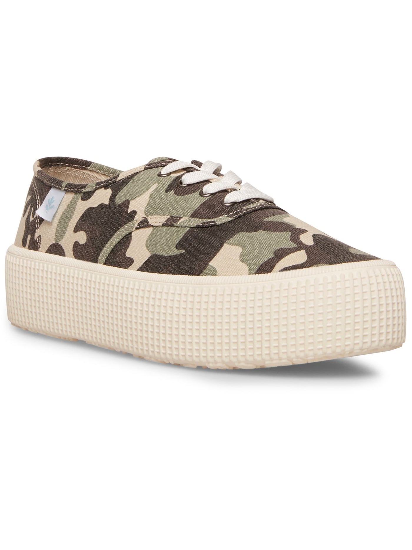 COOL PLANET BY STEVE MADDEN Womens Beige Camouflage Padded Stream Round Toe Lace-Up Sneakers Shoes 5.5 M