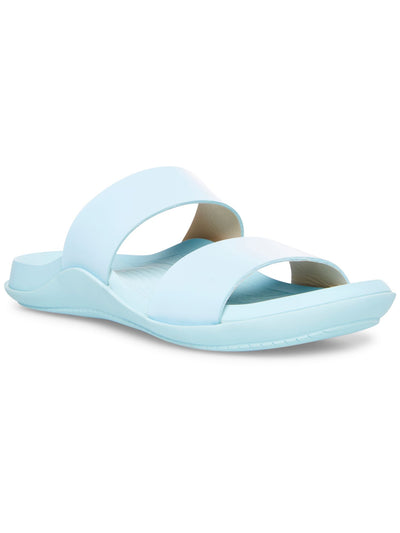 COOL PLANET BY STEVE MADDEN Womens Light Blue Comfort Arch Support Libraa Round Toe Wedge Slip On Slide Sandals Shoes 6.5 M