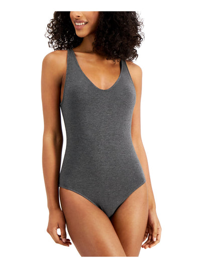 ALFANI Womens Stretch V-neck And Back Snap Gusset Bodysuit