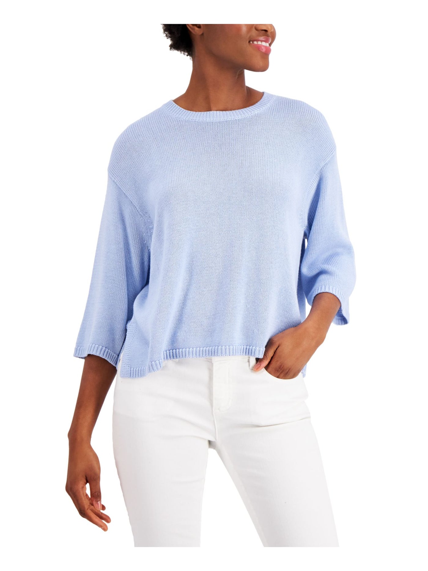 EILEEN FISHER Womens Light Blue Crew Neck Sweater XL