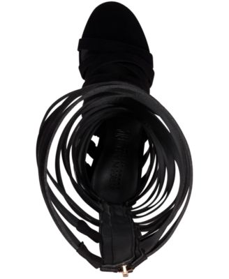 INC Womens Black Allover Crisscross Strapping Padded Lennox Round Toe Stiletto Zip-Up Dress Heeled Gladiator Sandal 6 M