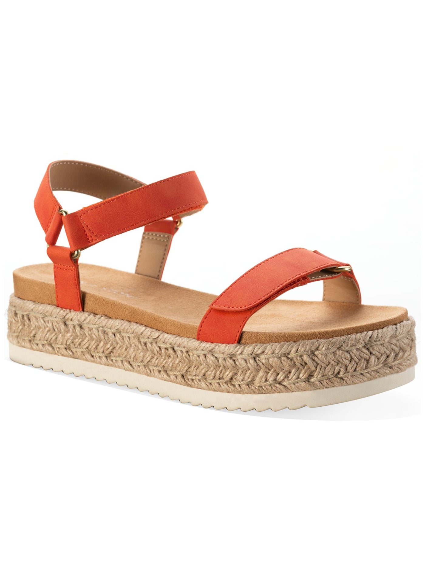 SUN STONE Womens Coral Metallic Accent Ankle Strap Braided Rylaan Round Toe Wedge Sandals 9 M