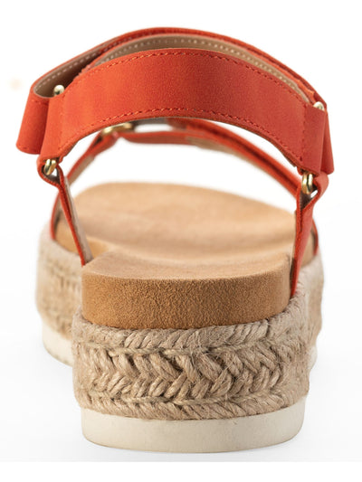 SUN STONE Womens Coral Metallic Accent Ankle Strap Braided Rylaan Round Toe Wedge Sandals 9 M