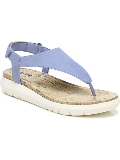 NATURALIZER Womens Blue Non-Slip Meghan Round Toe Wedge Thong Sandals Shoes 8 M