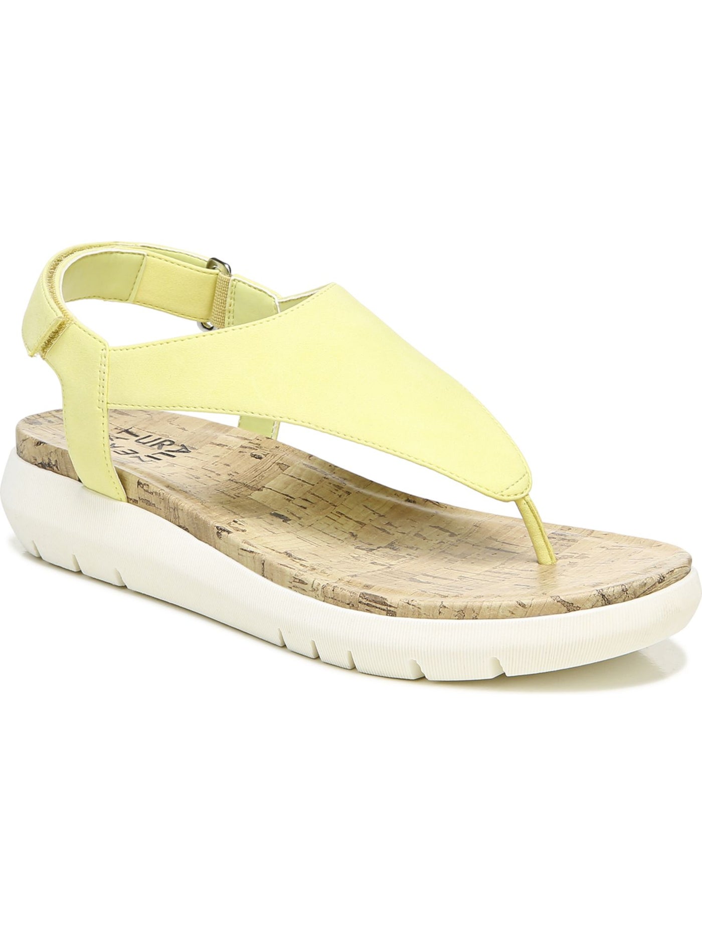 NATURALIZER Womens Iced Lemon Yellow Lightweight Adjustable Non-Slip Comfort Meghan Round Toe Wedge Thong Sandals Shoes 9.5 M