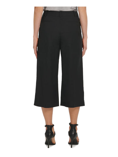 DKNY Womens Zippered Pocketed Pleated Front Wear To Work Cropped Pants