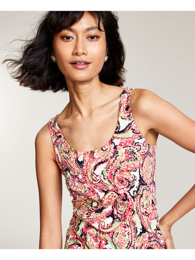 BAR III DRESSES Womens Stretch Slitted Scoop-back Pullover Sleeveless Scoop Neck Above The Knee Cocktail Sheath Dress