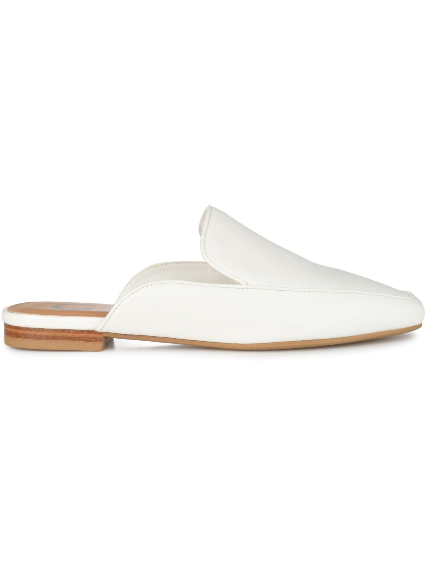 JOURNEE COLLECTION Womens White Notch Details Padded Akza Square Toe Slip On Mules 8.5 M