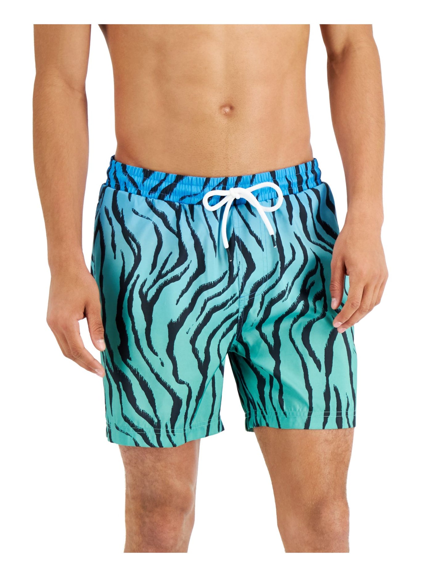 INC Mens Green Drawstring, Regular Fit Quick-Dry Swim Trunks XL