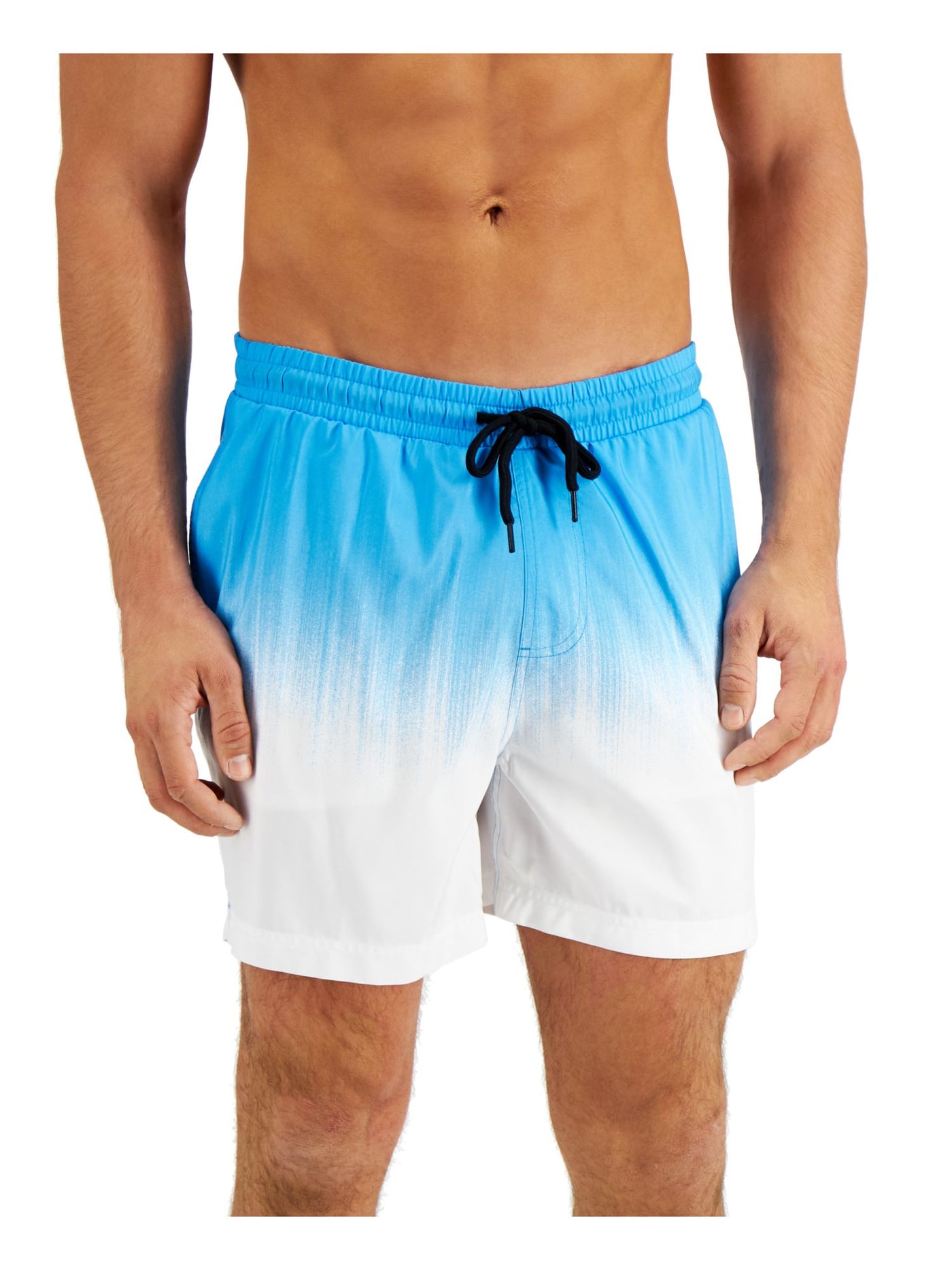 INC Mens Light Blue Stretch Ombre Classic Fit Quick-Dry Swim Trunks S