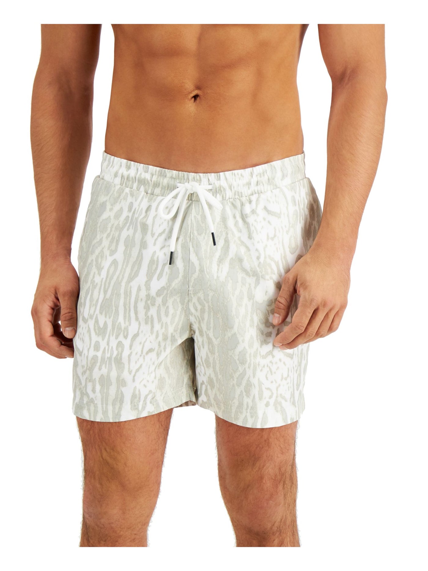 INC Mens White Athletic Fit Quick-Dry Swim Trunks XXL