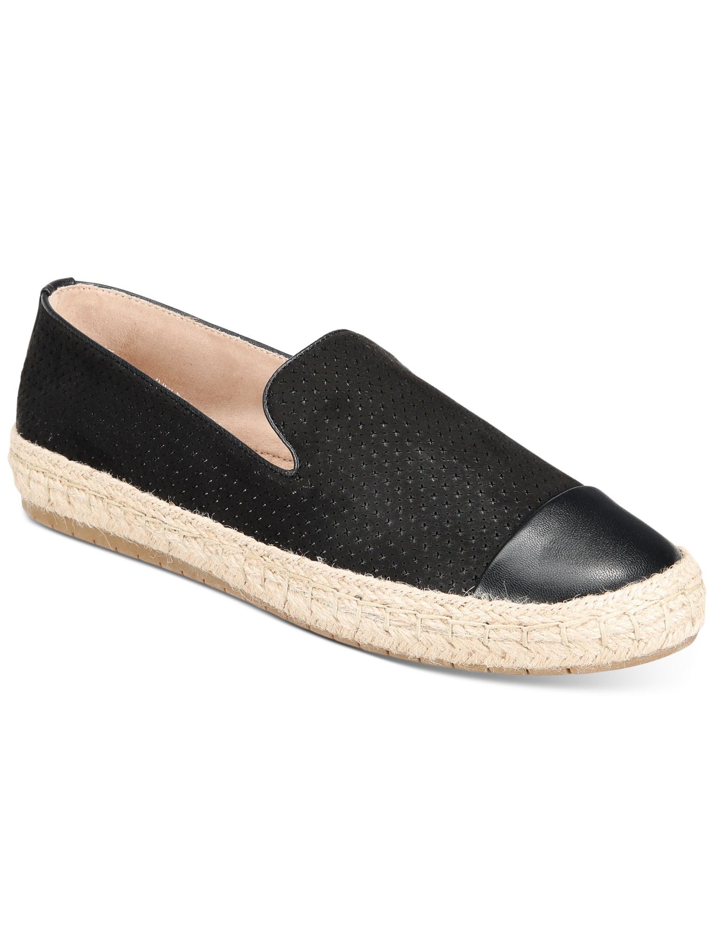 CHARTER CLUB Womens Black Perforated Breathable Jute Cushioned Woven Jonii Round Toe Platform Slip On Espadrille Shoes 10.5 M