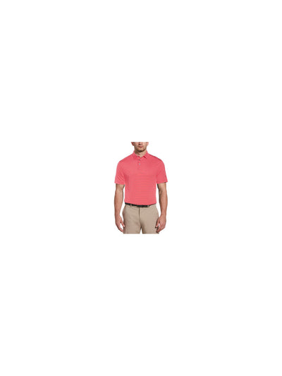 HYBRID APPAREL Mens Red Lightweight, Striped Athletic Fit Moisture Wicking Polo XL