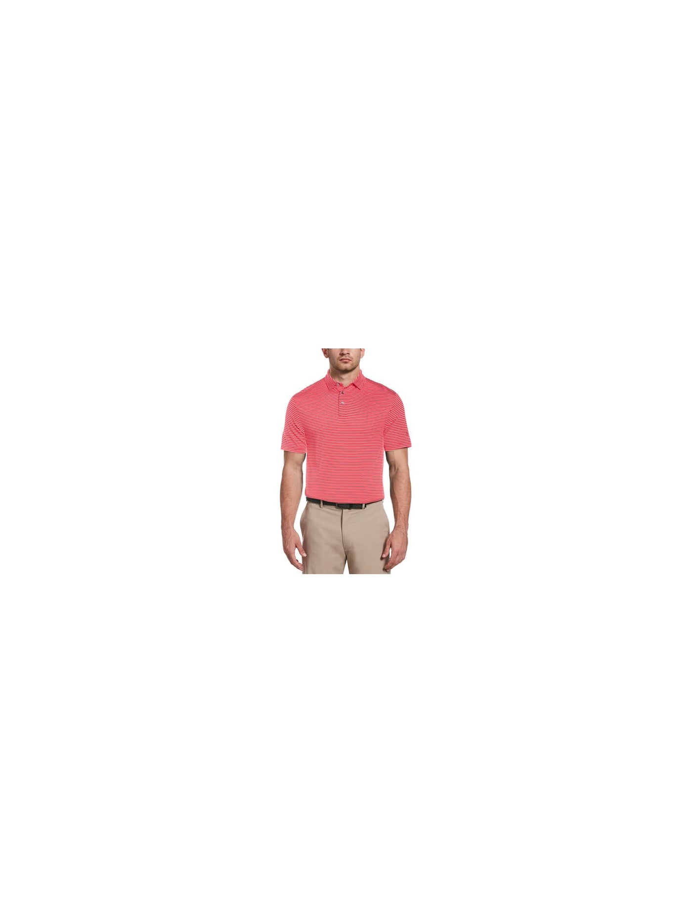 HYBRID APPAREL Mens Pink Lightweight, Striped Athletic Fit Moisture Wicking Polo XXL