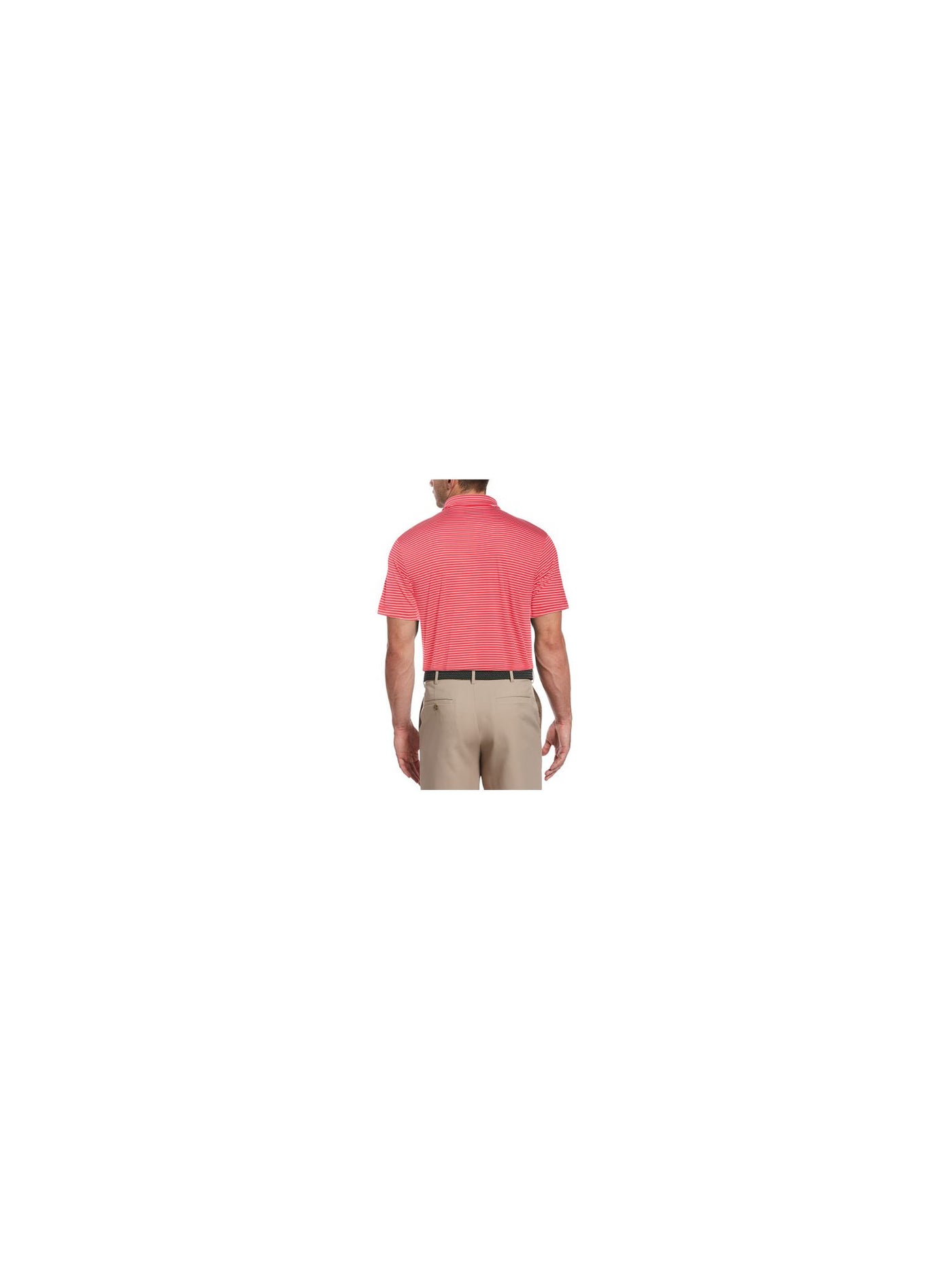 HYBRID APPAREL Mens Red Lightweight, Striped Athletic Fit Moisture Wicking Polo XL