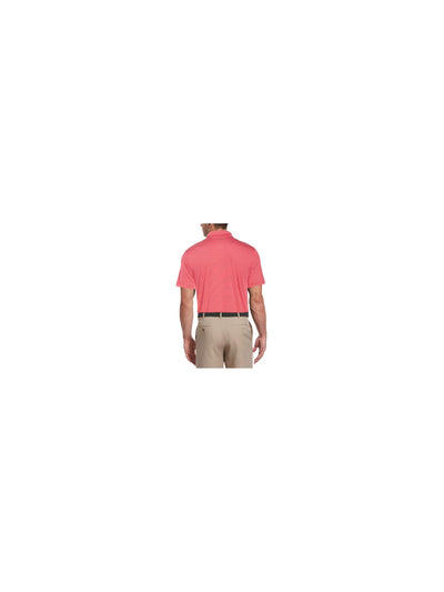 HYBRID APPAREL Mens Pink Lightweight, Striped Athletic Fit Moisture Wicking Polo XXL