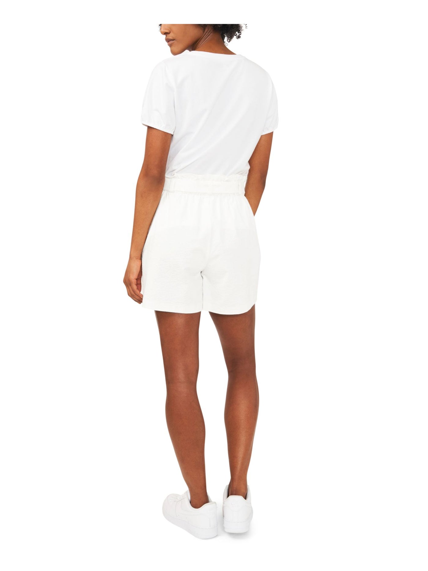 RILEY&RAE Womens White Stretch Belted Paperbag Pull-on Shorts XS