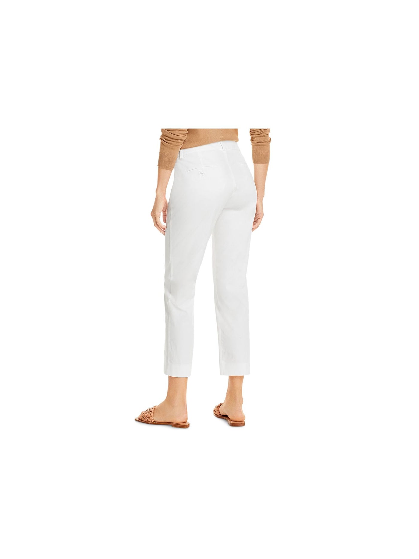 MAX MARA WEEKEND Womens White Stretch Pocketed Cropped Pants 2