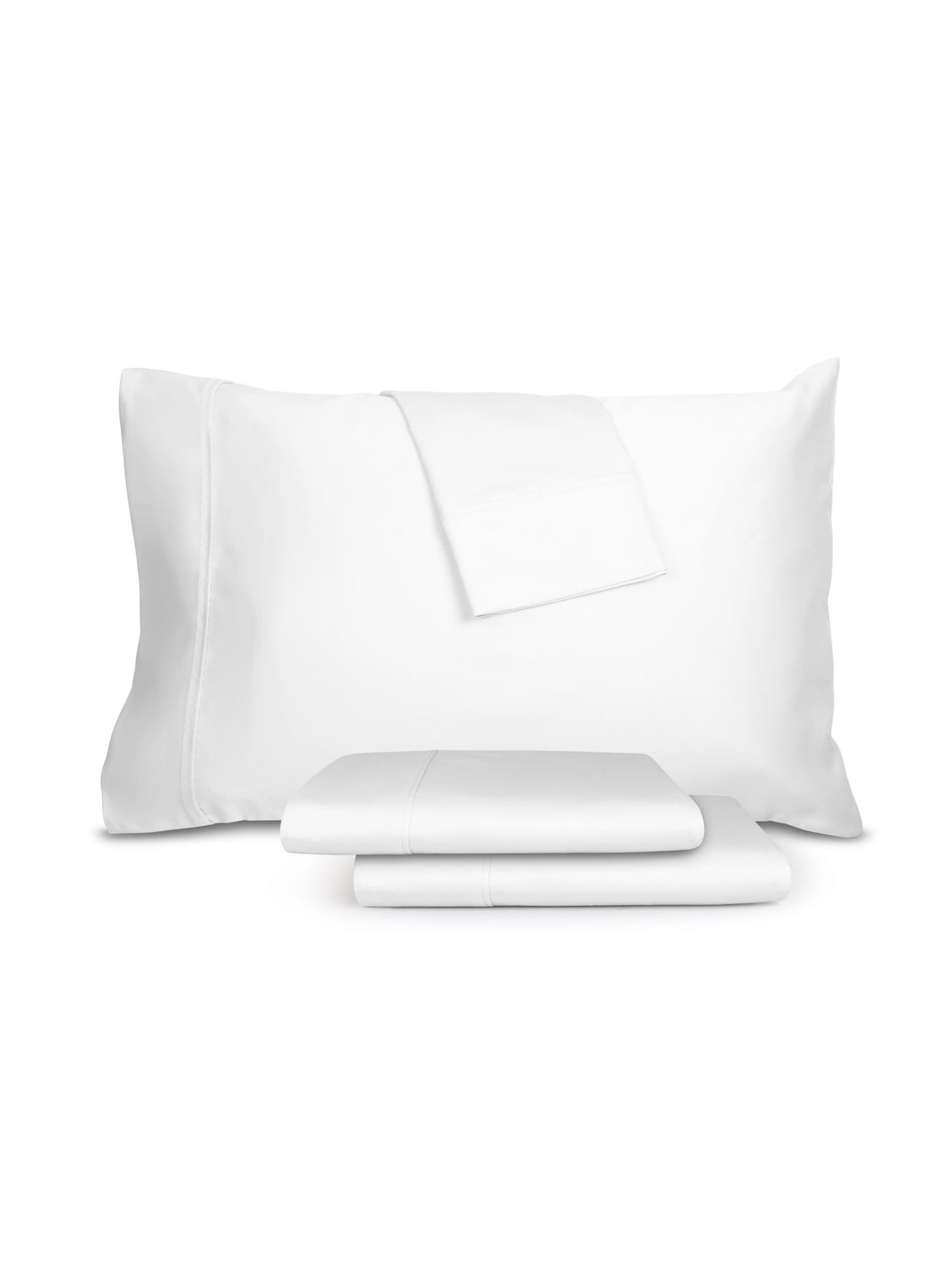 SHARPER IMAGE White Solid 1000 Thread Count Queen Sheet Set