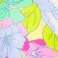 CALIFORNIA WAVES Women's Multi Color Floral Stretch LINED Moderate Coverage Tie Hipster Swimsuit Bottom