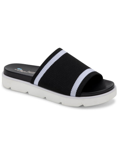 AQUA COLLEGE Womens Black Waterproof Katalina Round Toe Slide Sandals Shoes 7.5 M