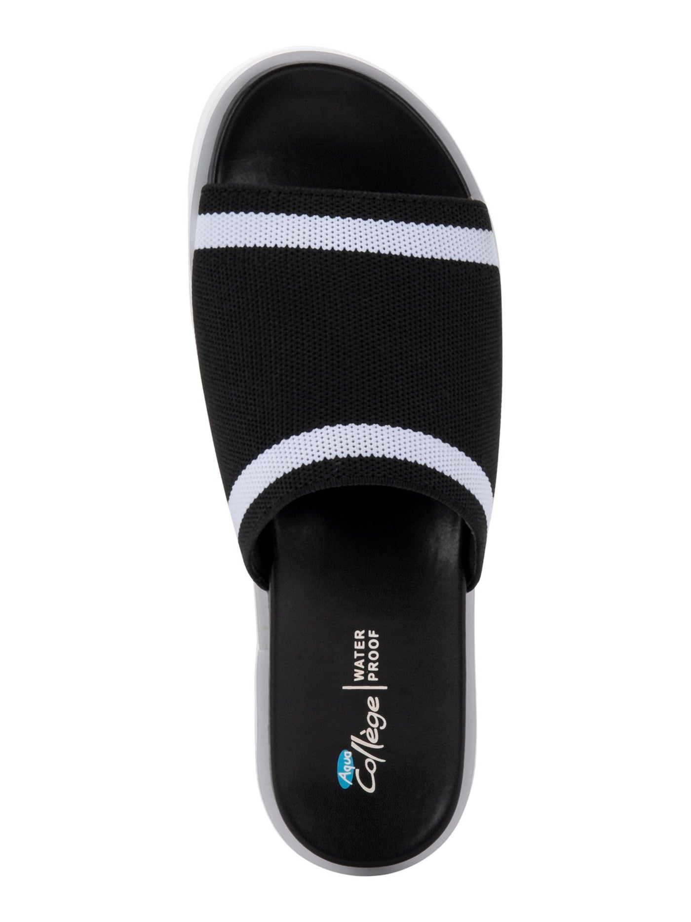 AQUA COLLEGE Womens Black Waterproof Katalina Round Toe Slide Sandals Shoes 7.5 M