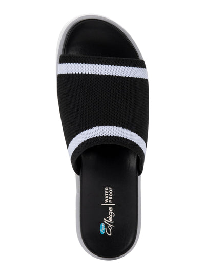 AQUA COLLEGE Womens Black Waterproof Katalina Round Toe Slide Sandals Shoes 7.5 M