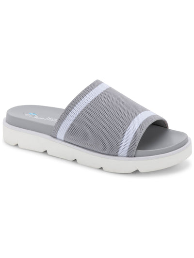 AQUA COLLEGE Womens Gray Waterproof Katalina Round Toe Slide Sandals Shoes 9.5 M