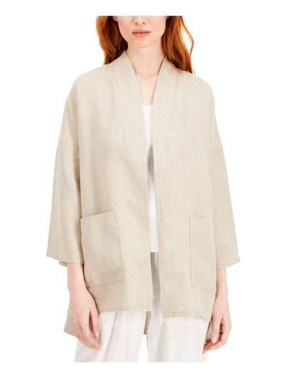 EILEEN FISHER Womens Beige Wear To Work Jacket L